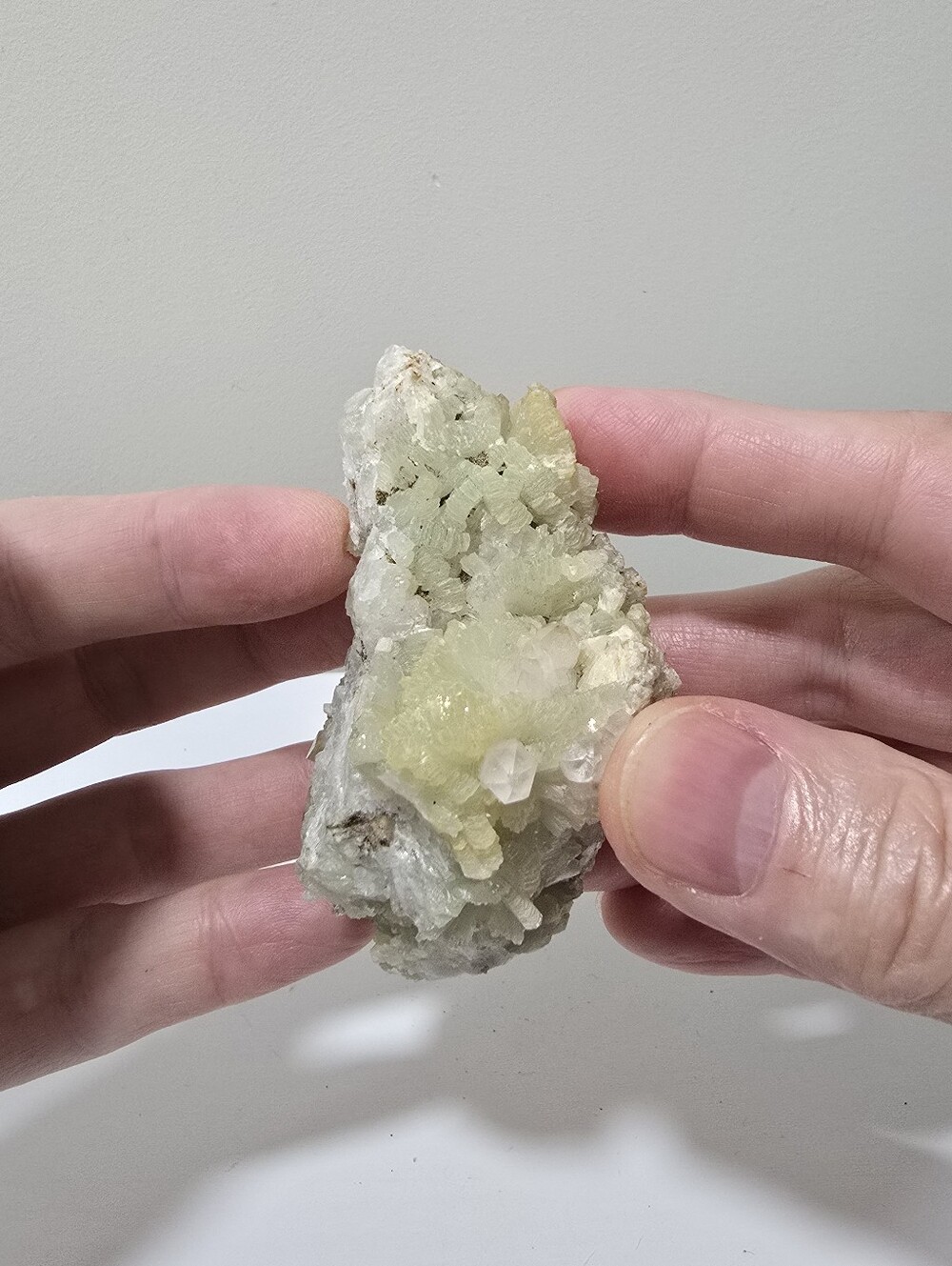 Prehnite and Quartz Crystal Cluster